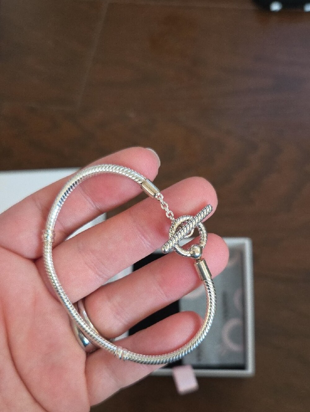 Pandora Silver Snake Chain Bracelet with Toggle Clasp - Picture 4 of 4